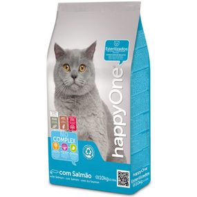 Сухой корм для стерилизованных котов с курицей и лососем Happy One Sterilized Cat, 10 кг