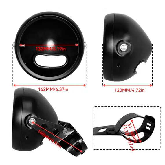 LED Лед фара на мотоцикл, мопед, мото. Корпус 5.75 дюйма, металл | Зображення 4