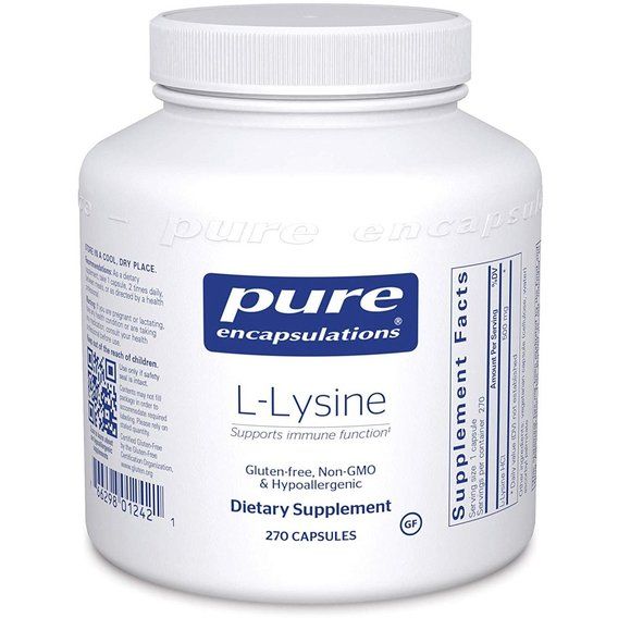 Амінокислота Лізін Pure Encapsulations L-Lysine 500 mg 270 Caps PE-01242