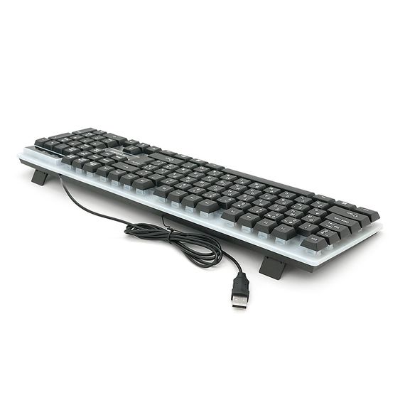 Клавіатура USB XSTRIKE XS-1080, довжина кабелю 135см, RGB підсвічування, Eng/Укр/Рус, 445х145х35 мм, Black/White, 104к, Q20 | Зображення 3
