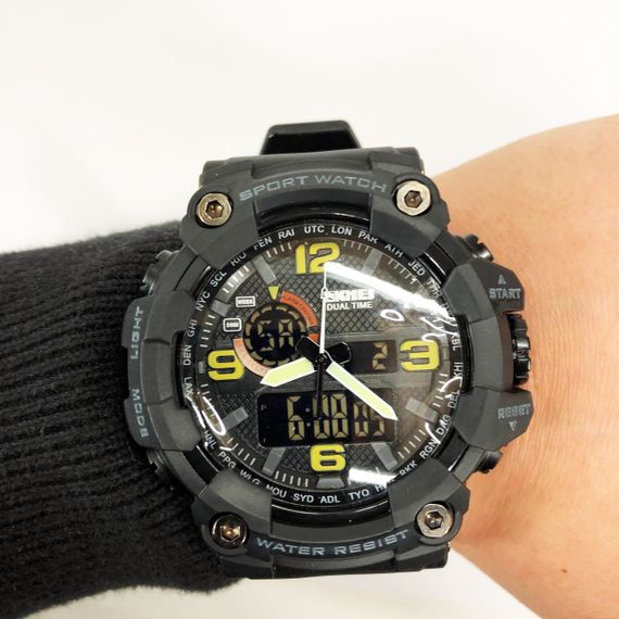 Годинник наручний чоловічий SKMEI 1520BK BLACK, армійський годинник протиударний. Колір: чорний | Зображення 6