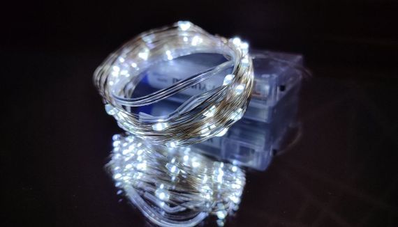 Гирлянда на батарейках (3шт АА) "светодиодные капли" 5м, 50LED, холодный белый цвет | Зображення 2