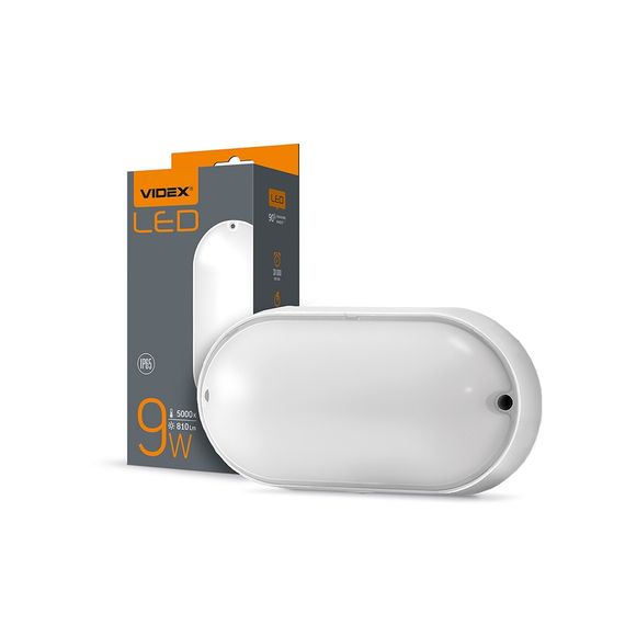Світильник зовнішній LED Videx 9W 5000K IP65 овальний білий VL-BHO-095PW