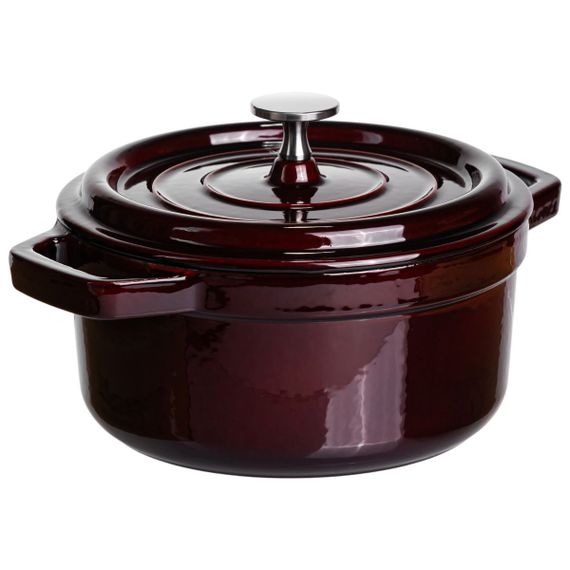 Кокотниця чавунна емальована 2 л, бургунді Yiwu HP-FLG-8 burgundy | Зображення 5