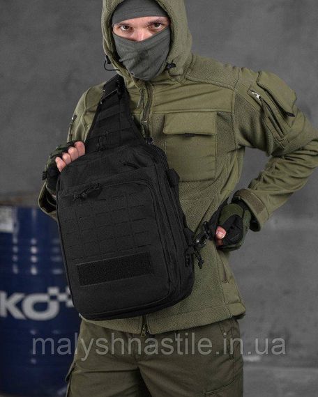 Сумка-слінг тактична з однією лямкою SILVER KNIGHT 8л black ВТ6396