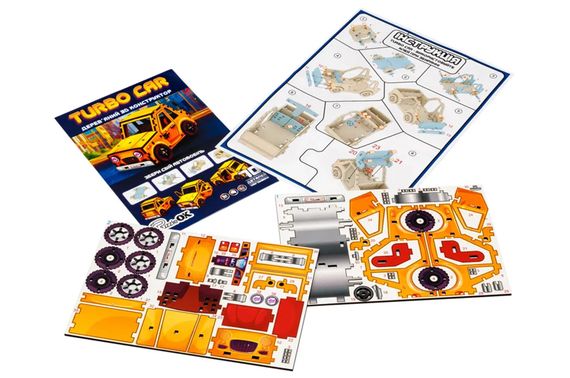 Конструктор дерев'яний Puz-00958 "Turbo Car" в кульку PuzzleOK | Зображення 1
