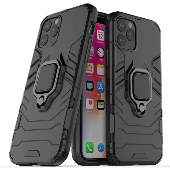 Чехол бампер Primolux Ring Armor для Apple iPhone 12 / 12 Pro - Black | Зображення 3