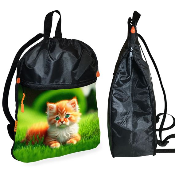 Шкільний рюкзак дитячий з кошеням + Сумка для взуття спортивної форми рюкзак-мішок для хлопчика (01698) | Зображення 1