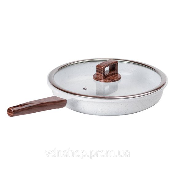 Алюмінієва сковорода 2,7 л з керамічним покриттям антипригарним Ø 28 см біла MGC HP-4-467 | Зображення 4