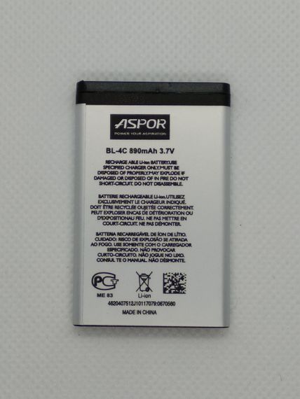 Акумулятор Aspor for Nokia 6100 (BL-4C) 890mAh