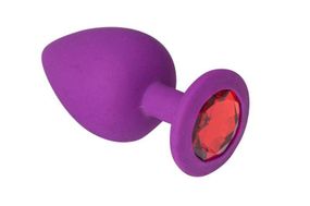 Мала силіконова анальна пробка Purple Silicone Ruby, M sexstyle