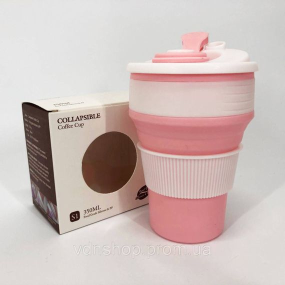 Складной стакан для туристических походов 350 мл, Походные стаканы раздвижные, Стаканчик силиконовый EL-19 | Зображення 2