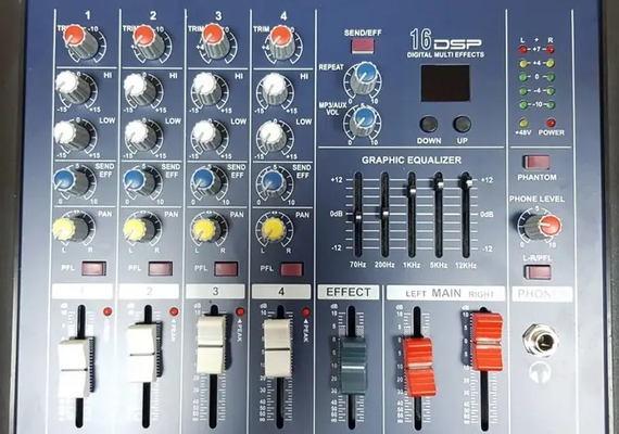 Звуковой микшерный пульт  MX 4200D-2A аудиокшер звуковой микшерный пульт 4-канальный усилитель | Зображення 2