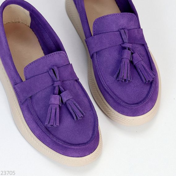 Яркие фиолетовые замшевые лоферы натуральная замша цвет в ассортименте | Зображення 7