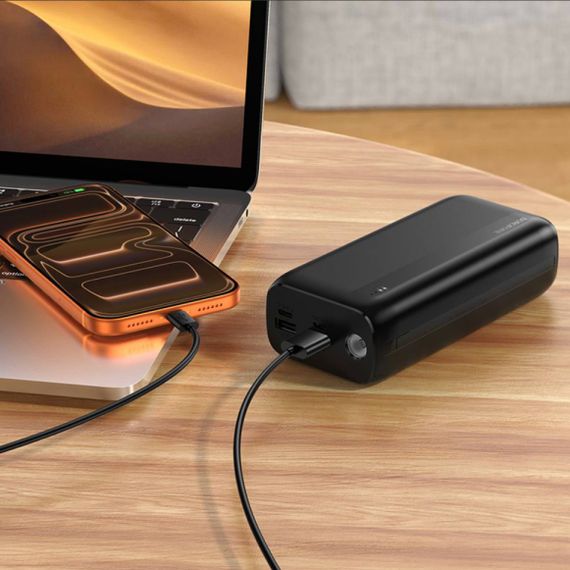 Power Bank Borofone BJ86A з ліхтариком (30000mAh) Чорний | Зображення 2