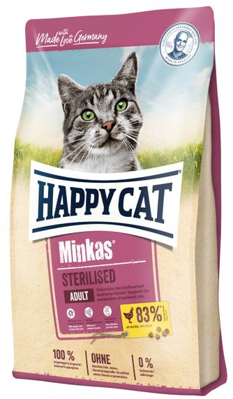 Сухий корм для стерилізованих котів з птахом Happy Cat Minkas Sterilised Geflugel, 1.5 кг