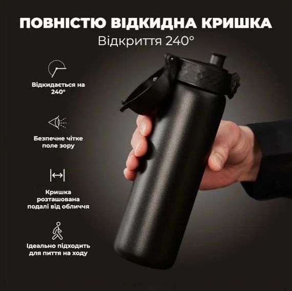 Пляшка для води металева вакуумна ION8 500 мл Vacuum Insulated Black (I8TS500BLK) | Зображення 4