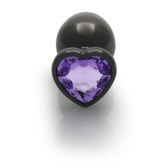 Анальна пробка - Ouch! Metal Butt Plug Large Gunmetal/Amethyst Purple Sex Aura | Зображення 3