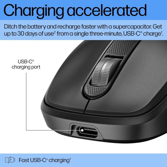 Мишка HP 510 Ultra-Fast Rechargeable Wireless Black (9C2F6AA) | Зображення 1