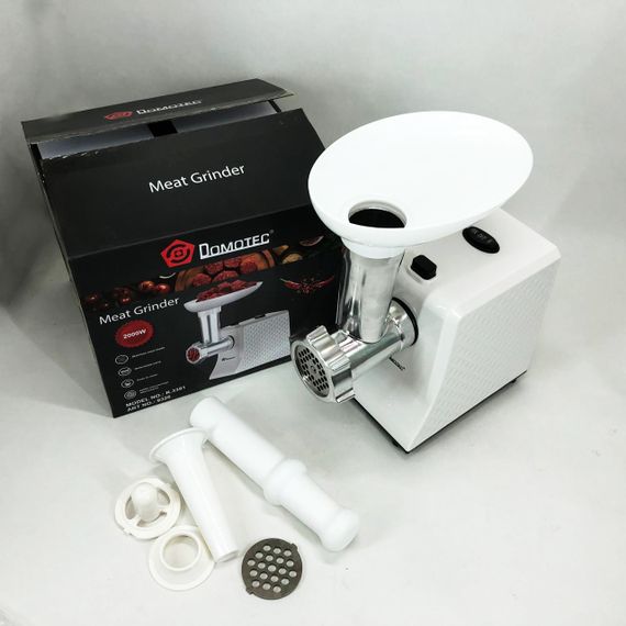 М'ясорубка електрична Domotec R3391 2000W, Потужна компактна м'ясорубка для дому, М'ясорубка 3 в 1 | Зображення 3