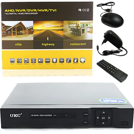 DVR регистратор BNC/V-OUT 4 канальный UKC CAD 1204 AHD 4 cam черный | Зображення 6