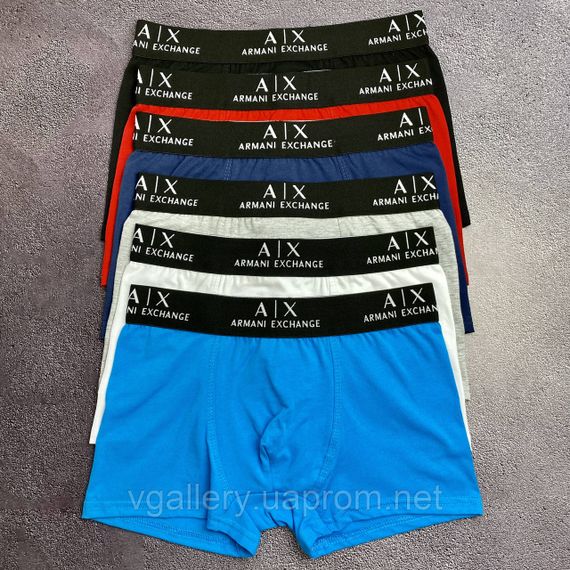 Мужские трусы Armani Exchange, мужские боксеры Армани, хлопковые трусы Армани Премиум качества XXL, Голубой | Зображення 2