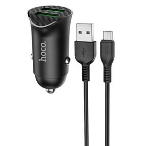 АЗП Hoco Z39 Farsighted QC3.0 18W (2USB-A) + кабель USB to MicroUSB Чорний