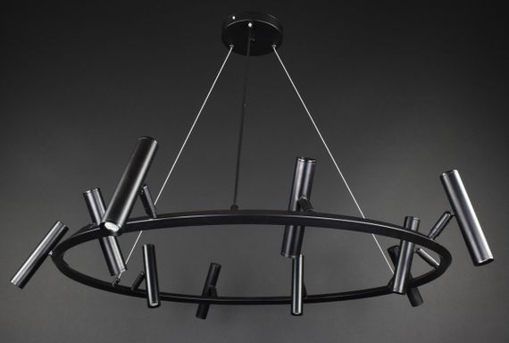 Люстра світлодіодна підвісна LED світильник для квартири на стелю лед 27745 Чорний 40-150х100х100 см. | Зображення 4