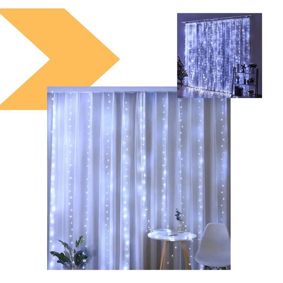 Світлодіодна гірлянда-завіса USB 200 LED 3x2м з пультом Блакитний (47719-708_214) | Зображення 1