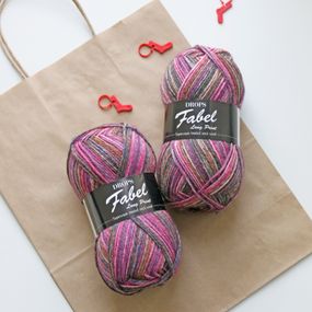 Drops Fabel - Long print, 655 Wooden rose