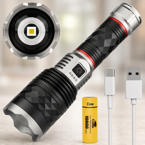 Ручний LED фонарик Bailong BL CB G685 акумуляторний USB / Потужний ручний ліхтар COBA CB-G685 з зумом і Type-C зарядкою