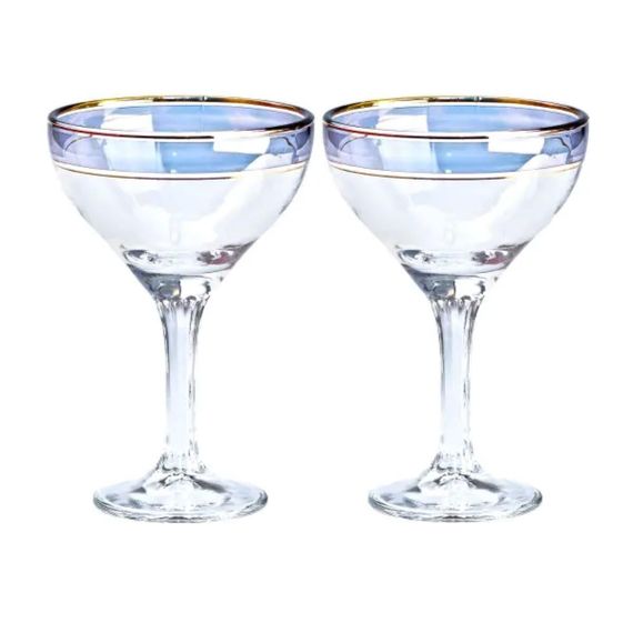 Набір келихів для коктейлів 2 штуки по 290 мл, сині HP545