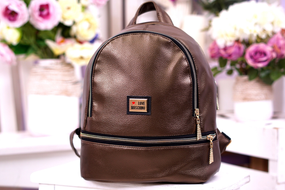 Рюкзак женский кожа большой коричневый