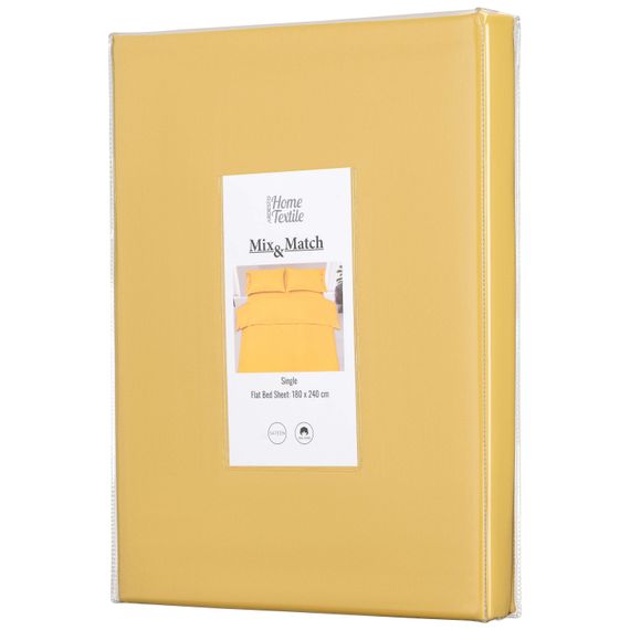 Простирадло Ardesto Mix&Match, 180х240см, 100% бавовна, сатин, жовтий (ART1824FSS)