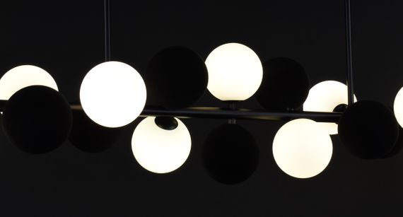 Люстра стельова на 11 лампочок 27721 Чорний 35-65х23х120 см. | Зображення 2