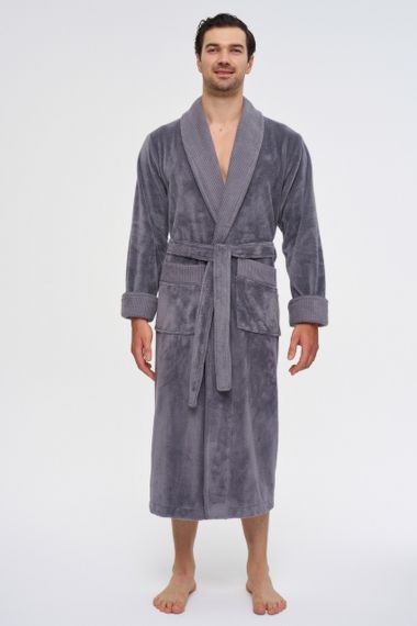 Чоловічий халат Nusa 1161 сірий 4XL | Зображення 4