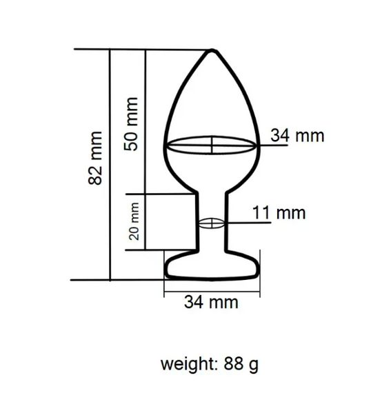 Анальна пробка із кристалом EGZO - Rose Gold Round Plug Rose size M Sex Aura | Зображення 3
