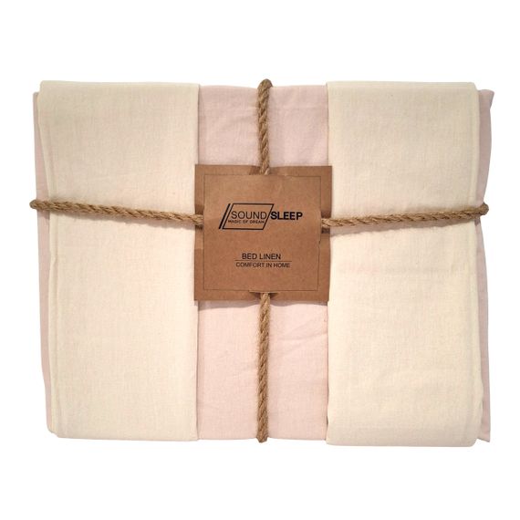 Комплект постільної білизни SoundSleep Stonewash Doble Pink Milk Полуторний 160х220 см рожево-молочний (2800004763660) | Зображення 2