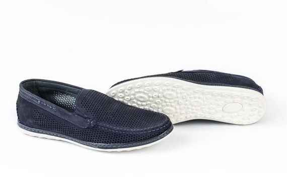 Перфоровані мокасини Kadar синього кольору 45 розмір