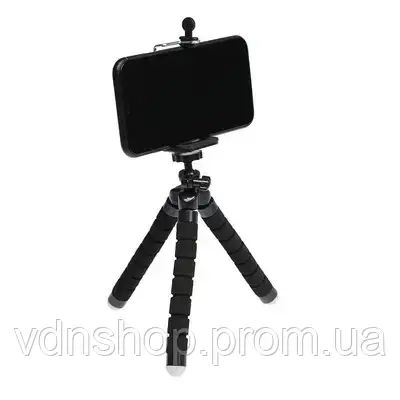 Штатив-тренога NULIER настільний, для телефону, гнучкі ніжки, висота 17 см, чорний | Зображення 1