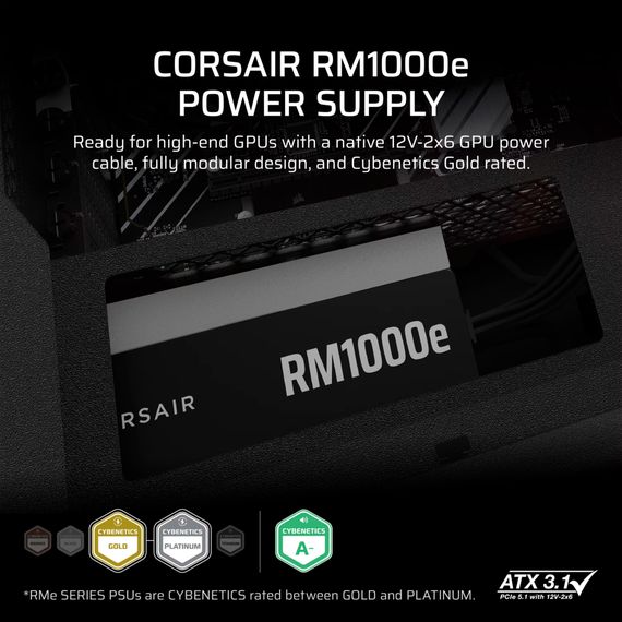 Блок живлення Corsair 1000W RM1000e (CP-9020297-EU) | Зображення 5