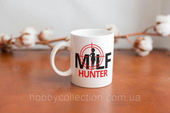 Кружка керамічна з принтом "Milf Hunter" 330 мл Біла | Зображення 2