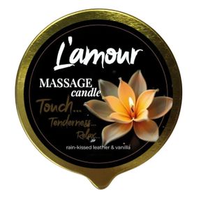 Масажна свічка L'amour Rain-Kissed Leather and Vanilla, золота, 70 мл Sex Aura
