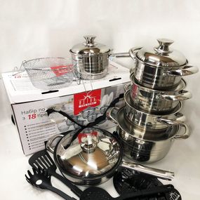 Набор кастрюль с антипригарным покрытием 18, Набор кастрюль для электронной плиты QW-28