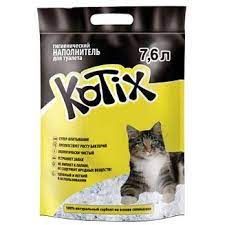 Наповнювач для котячого туалету Kotix Силікагелевий поглинаючий.  7.6 л