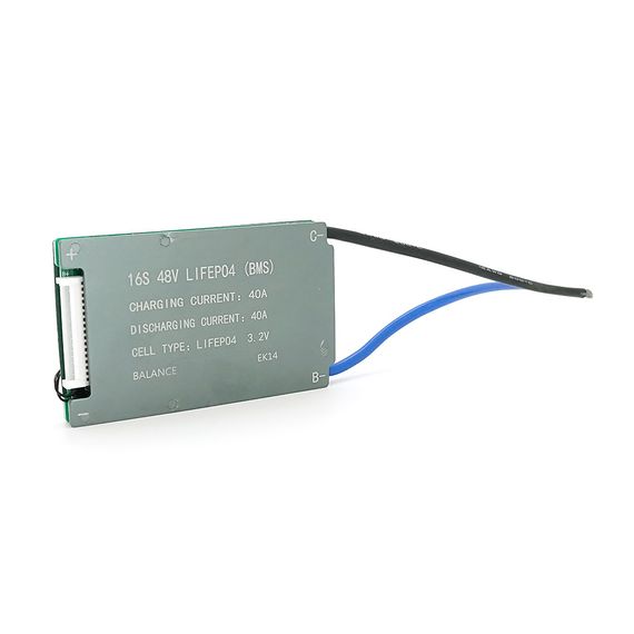 BMS плата Leiba LiFePo4 48V 16S 40A, алюмінієвий радіатор
