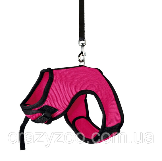 Шлея жилет Trixie XL "Soft" с поводком для кролика голубая 61513