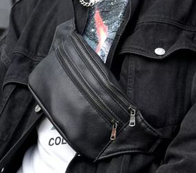 Чоловіча шкіряна сумка бананка Sambag Tirso BTT чорнa 31 × 12 × 5 см (81339001)