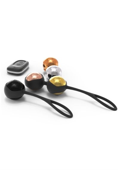 Набір вагінальних кульок Dorcel Training Balls, діам. 3,4 см, вага 20-117гр, є вібрація, пульт ДК | Зображення 1