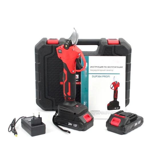 Акумуляторний секатор (24V, 5AH), АКБ секатор електричні садові ножиці червоний | Зображення 2